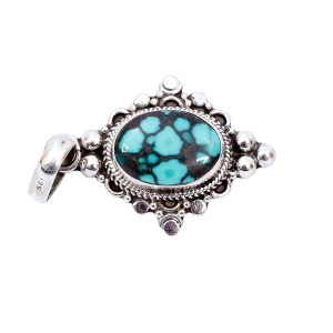 Turquoise Stone Silver Pendant