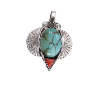 Turquoise Stone Silver Pendant