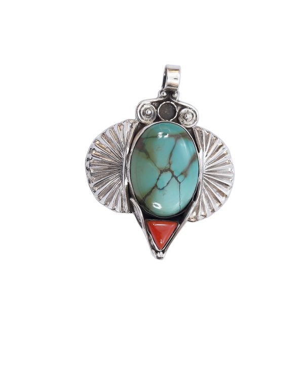 Turquoise Stone Silver Pendant