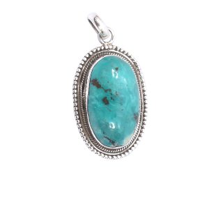 Turquoise Stone Silver Pendant