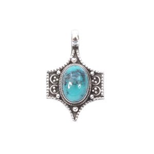 Green Turquoise Silver Pendant