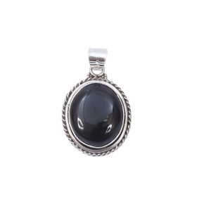 Black Onyx Silver Pendant