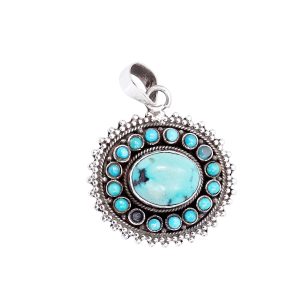 Turquoise Stone Silver Pendant