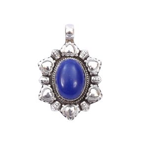 Oval Lapis Lazuli Silver Pendant