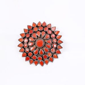 Coral Studded Flower Ring 