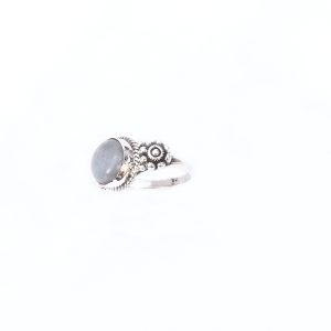 Rose Quartz Stone Silver Ring