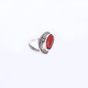 Natural Carnelian Silver Ring